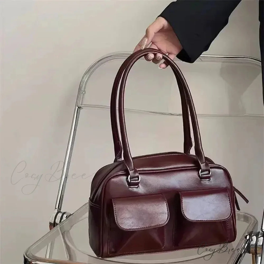 Simple Vintage Business PU Bag shoulder-250126