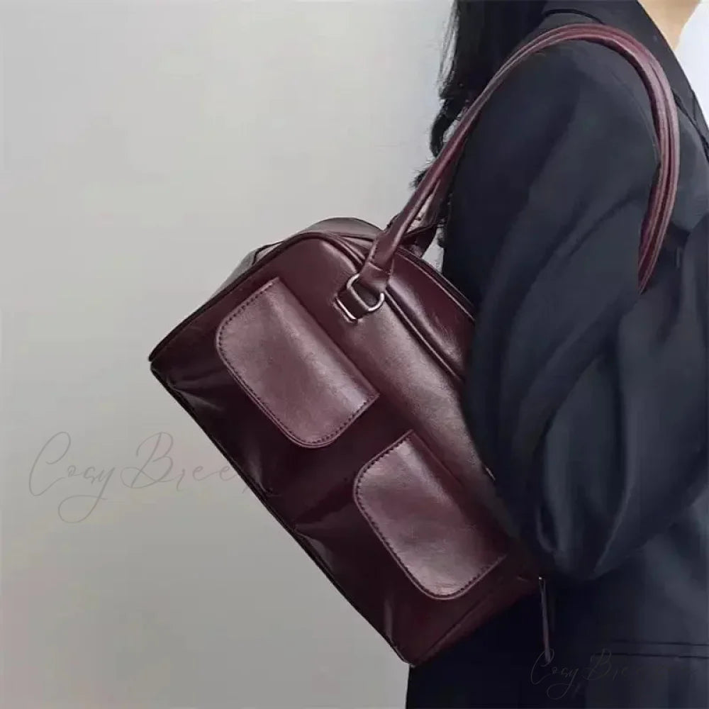 Simple Vintage Business PU Bag shoulder-250126