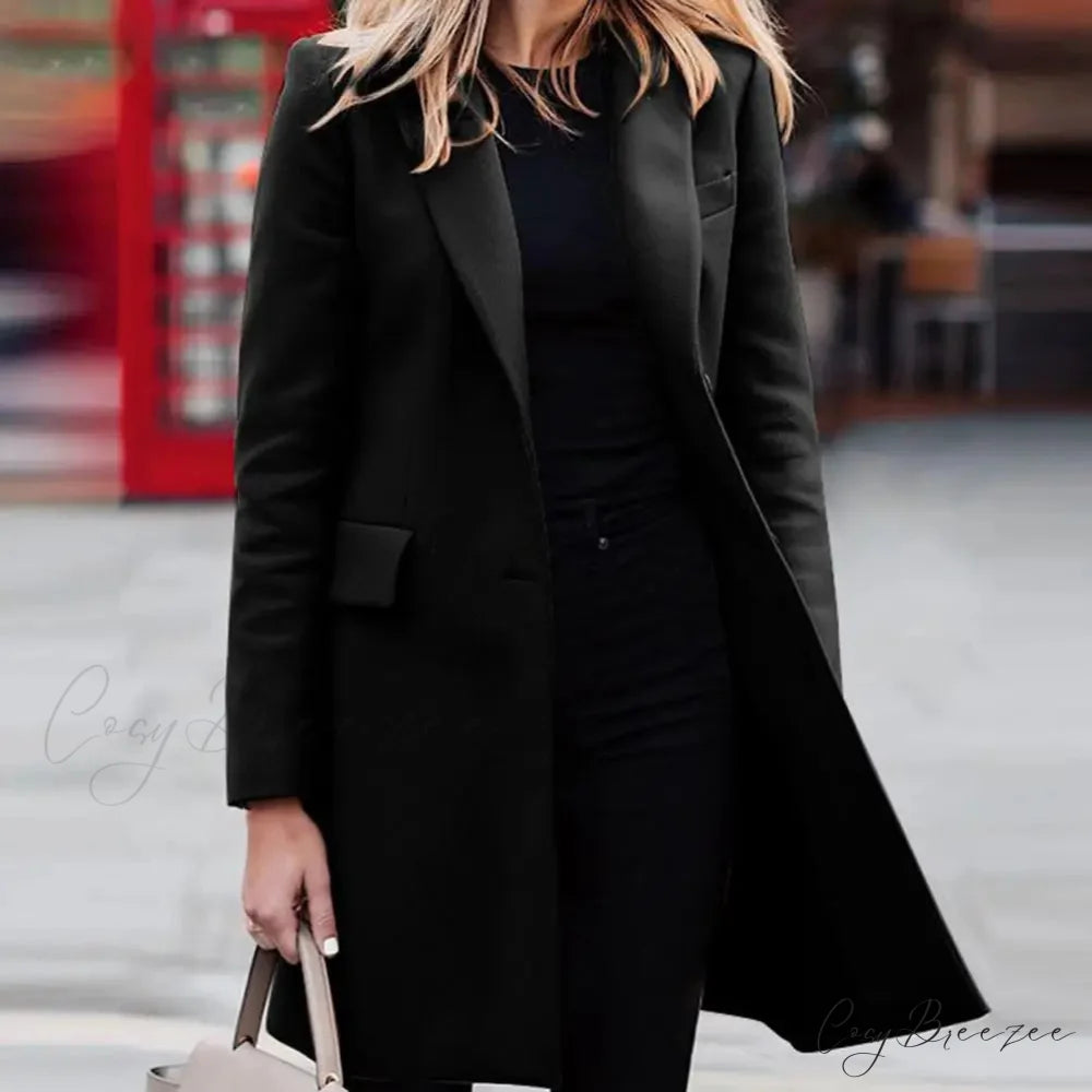 Single-Breasted Wool Suit Blazer Coat overcoats-241228