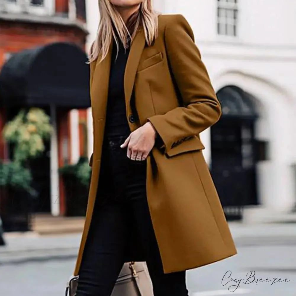 Single-Breasted Wool Suit Blazer Coat overcoats-241228