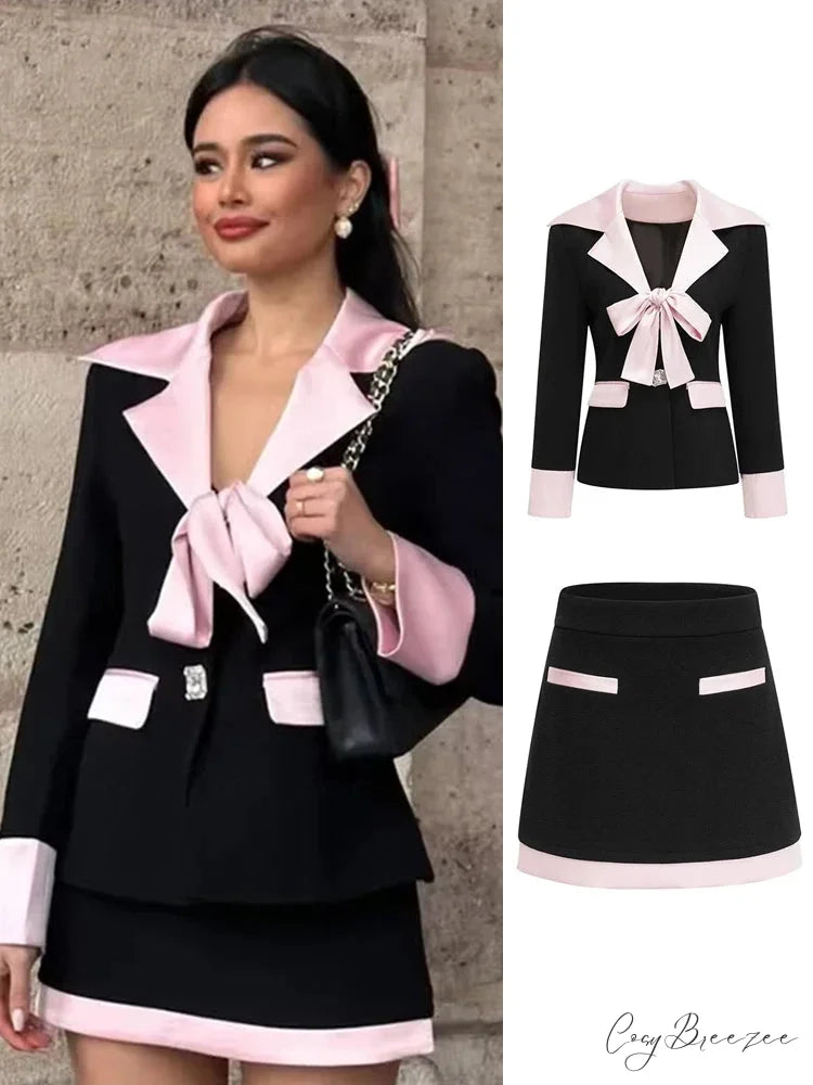 Single Closure Midi Skirt Formal Two Piece Set officetwopieceset-250223