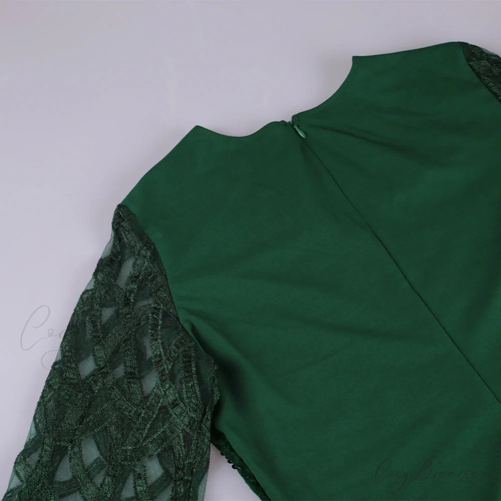Size Elegant Evening Outfits Sequin Party Women Wedding Plus Bodycon - Warm-Season 4XL Gown - for Green Gown 5XL