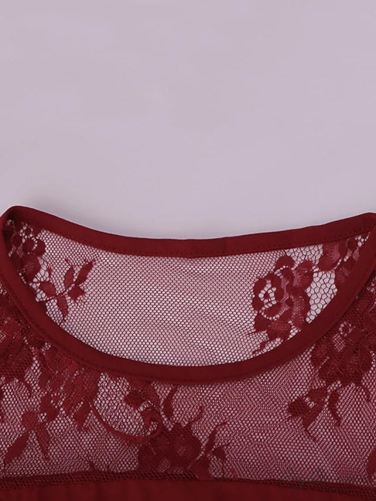 Size Plus 3/4 Neck Length with and Gown Women’s Lace Crew Party Sleeves