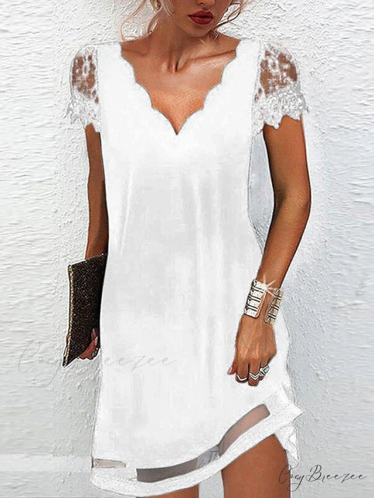 Sizes for A-Line - and Sleeves 2024 Spring/Summer Gown Brief Collection in Lace Available - Black Mini Women Elegant