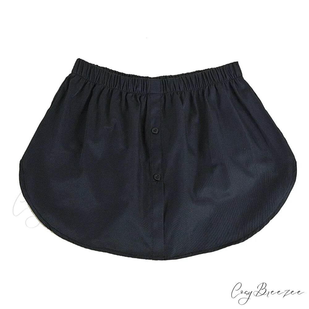 Skirts High Hoodies Extender Sweaters Slips Elastic Half Womens Waist Split Hemline black 001 / One size / China