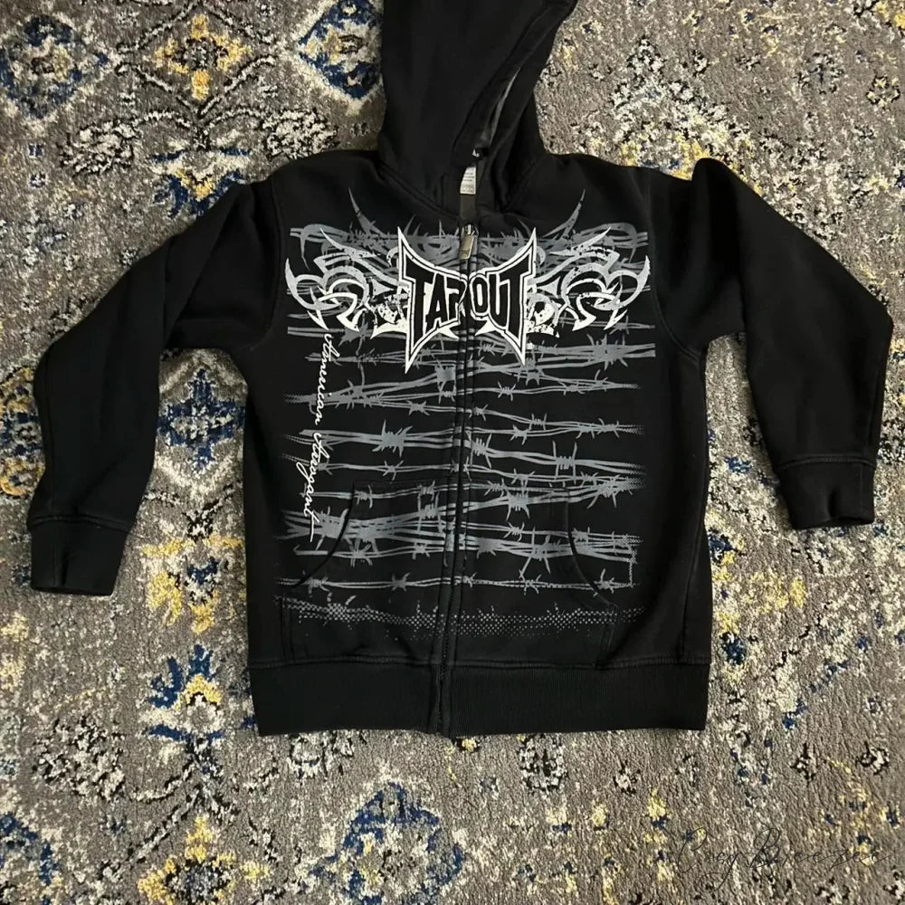 Skull Graphic Zipper Hoodie black 10 / S hoodies-241228