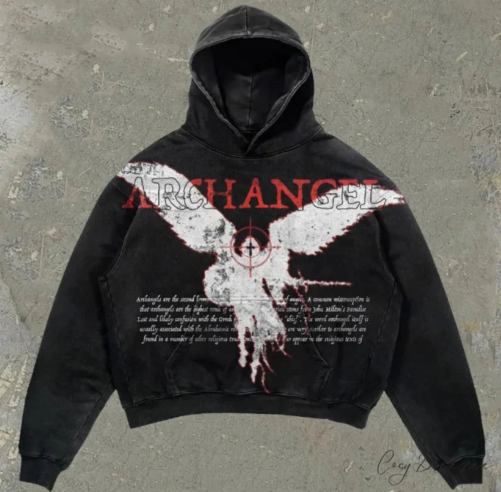 Skull Rap Graphic Cotton Hoodie black 3 / S hoodies-241228