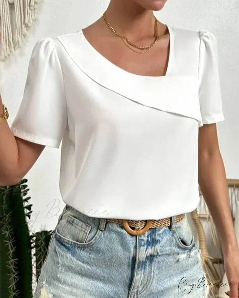 sleeve short Elegant top White / S
