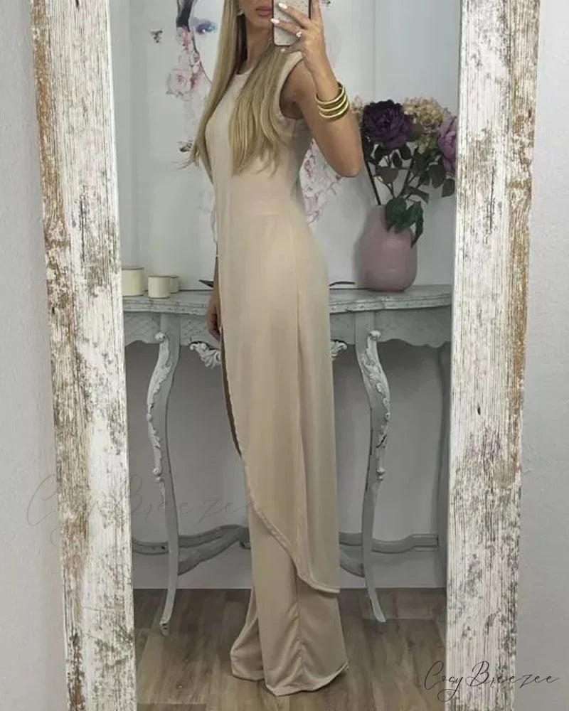 Sleeveless 2-piece outfit