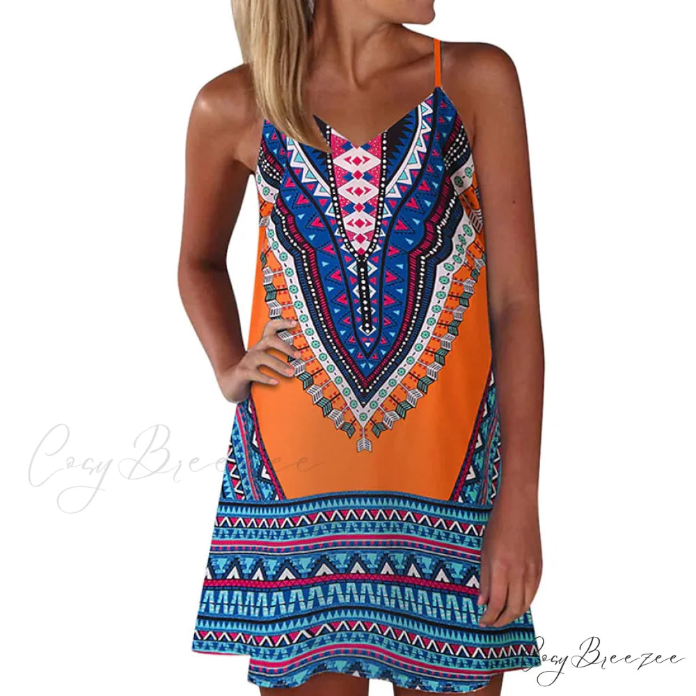 Sleeveless A Line Mini Dress for Women Blue / S