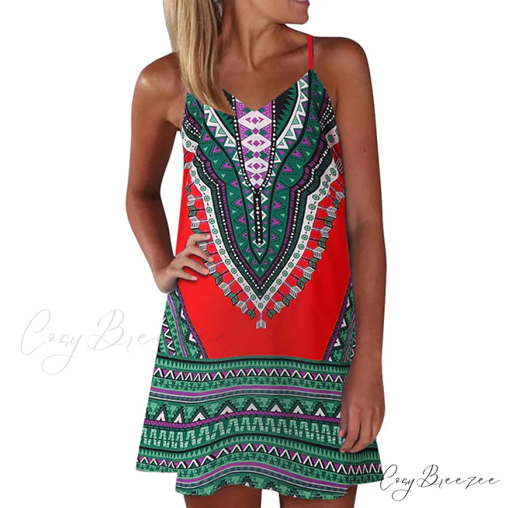 Sleeveless A Line Mini Dress for Women Dark Green / S