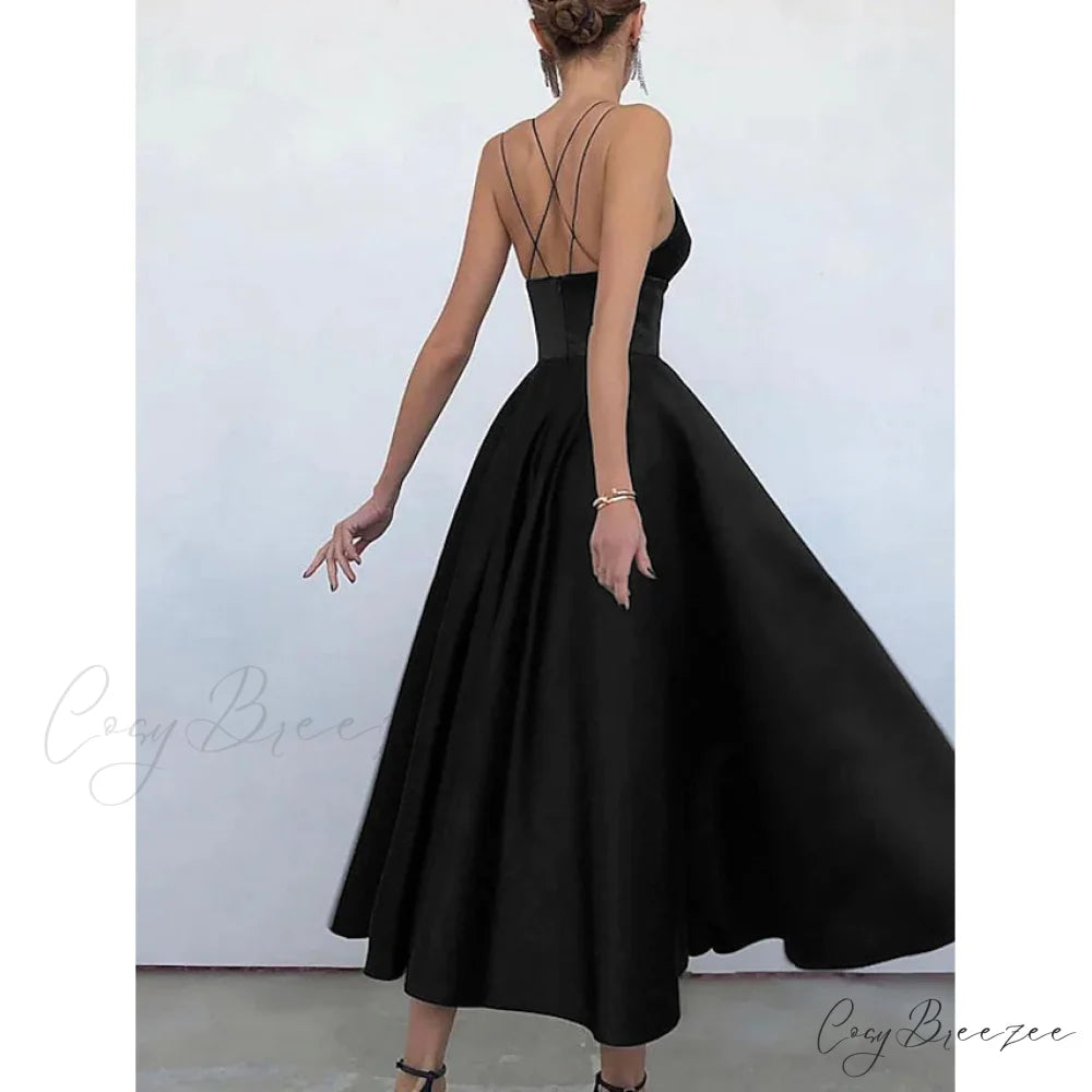 Sleeveless Solid Color Open Back Maxi Dress for Women Black / S