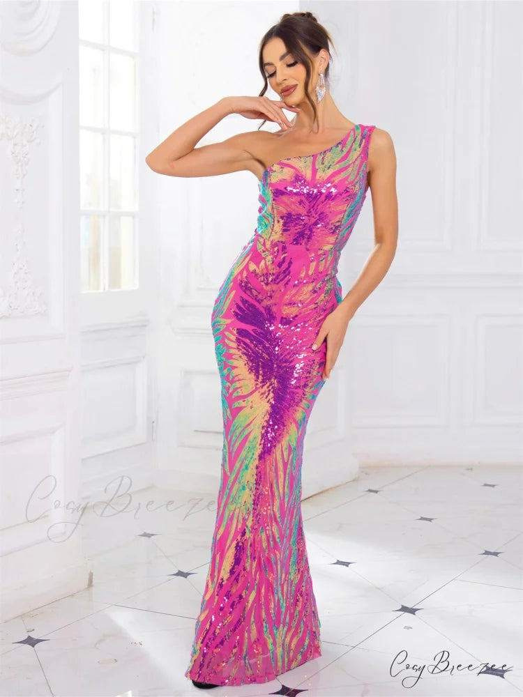 Sleeveless Stretch Sequined Party Dress