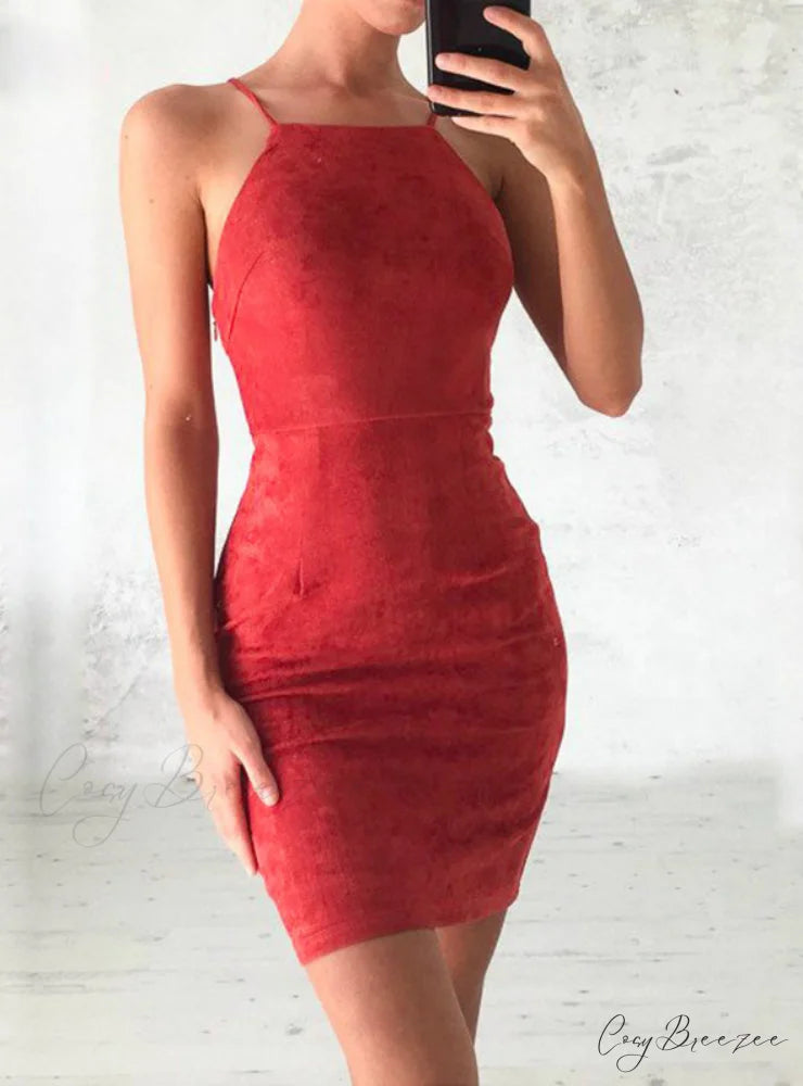 Slim Bodycon Club Wear Dress - Sleeveless M / Black