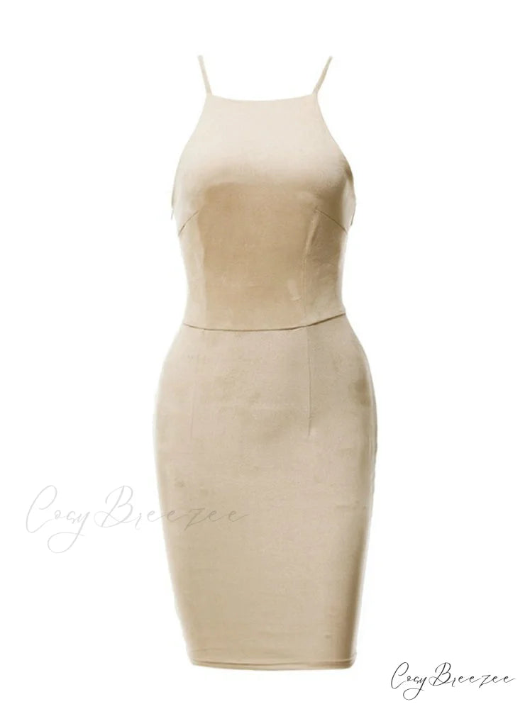 Slim Bodycon Club Wear Dress - Sleeveless M / Green