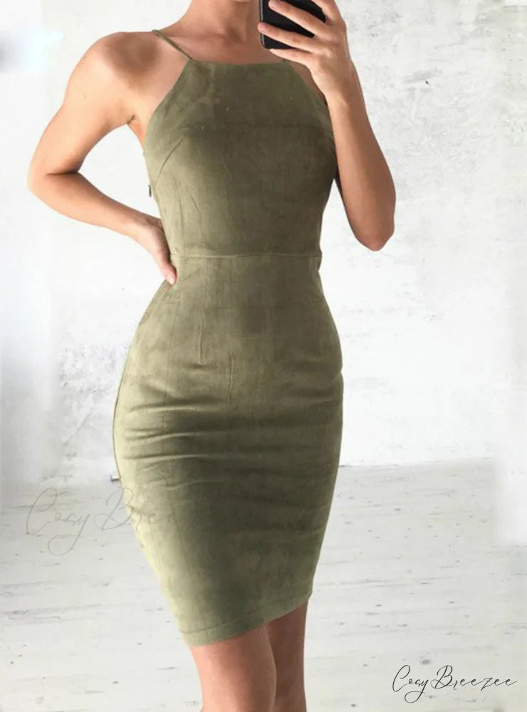 Slim Bodycon Club Wear Dress - Sleeveless S / Red