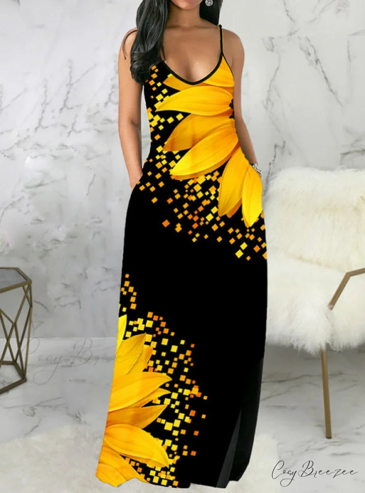 Slim Casual with Trim Ruffles Colorblock Women’s Gown Print S / GRAY