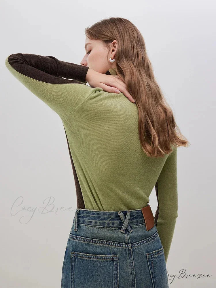 Slim Style Two-wear High Turtleneck Sweater swraters-241228