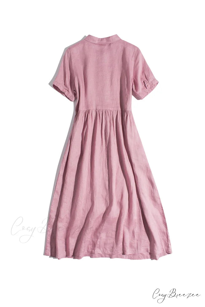 Slouchy Linen Daisy Dress