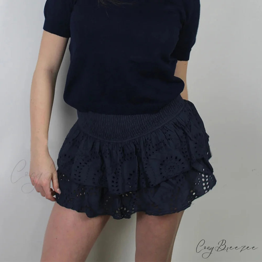 Smocked Boho Beach Ruffle Skirt skirts-250223