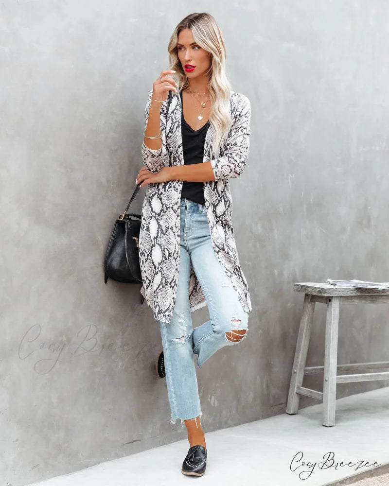 Snake Print Cardigan