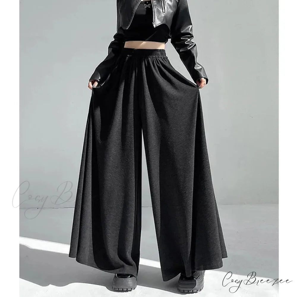 Soft High Waist Relaxed Wide Leg Pants pants-241228