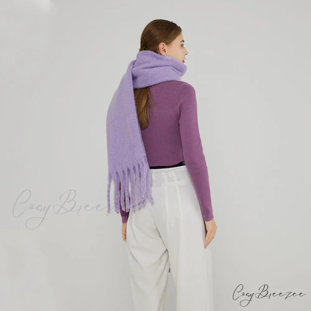 Soft Warm Thick Cozy Elegant Modern Trendy Classic Scarf Purple