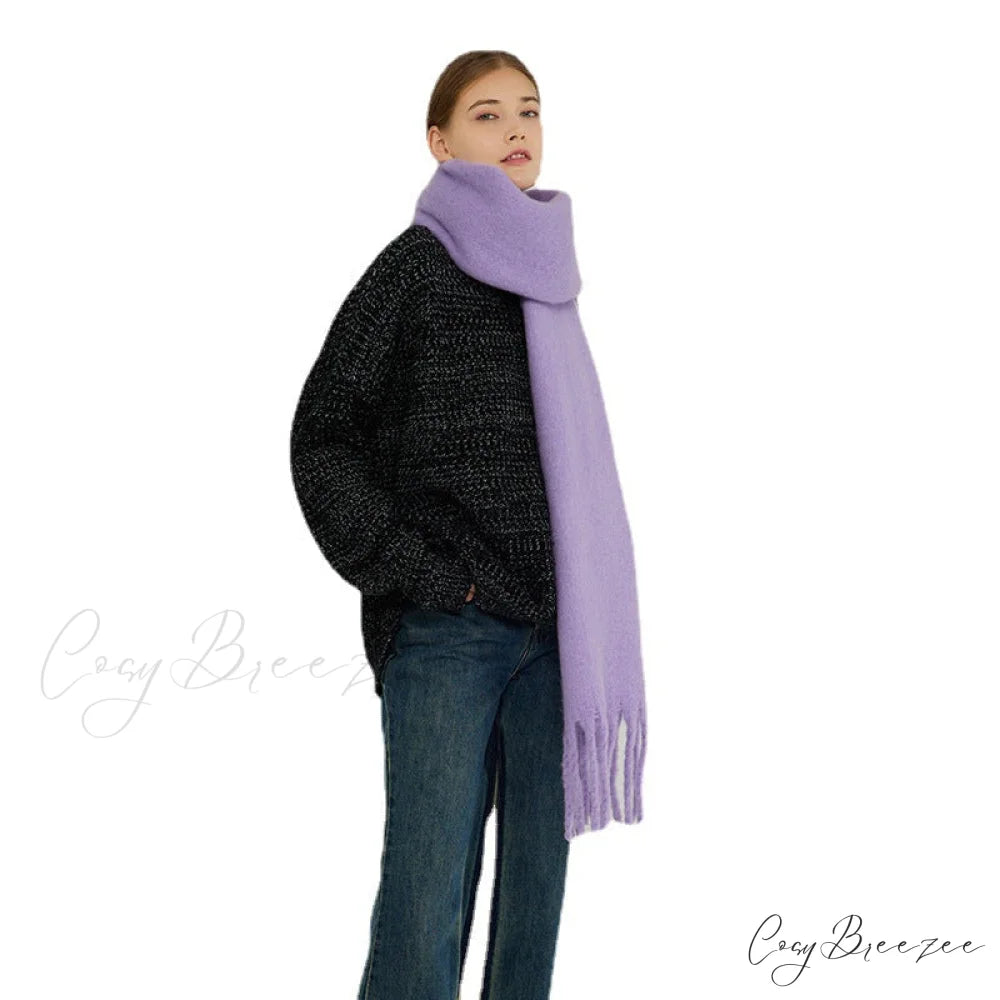 Soft Warm Thick Cozy Elegant Modern Trendy Classic Scarf Purple