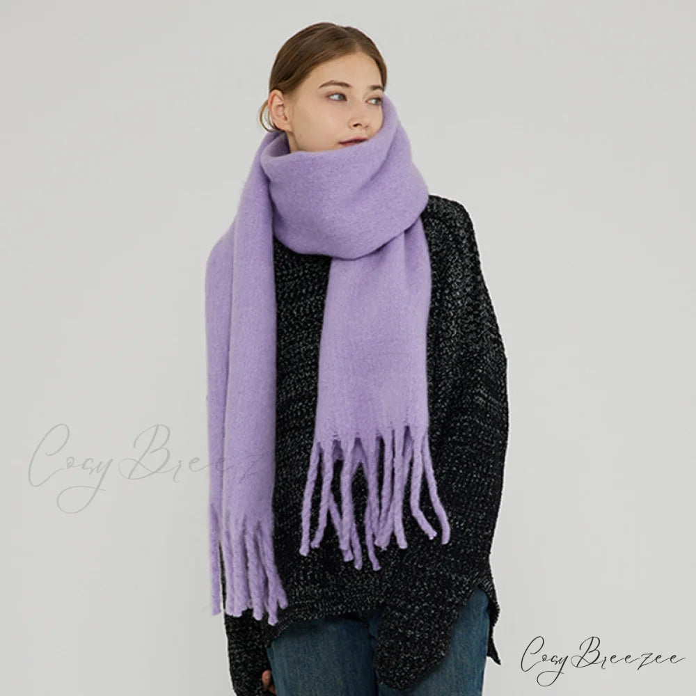 Soft Warm Thick Cozy Elegant Modern Trendy Classic Scarf Purple