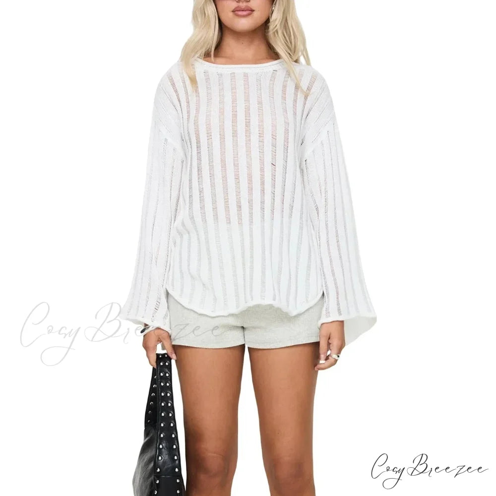 Solid Color Loose Warm Sweater WHITE / S swraters-241228