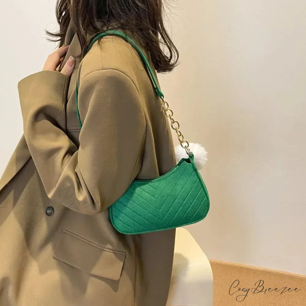 Solid Color Mini Underarm Shoulder Bag shoulder-250126