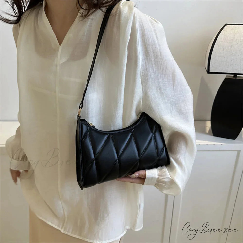 Solid Color PU Leather Underarm Crossbody crossbody-250126