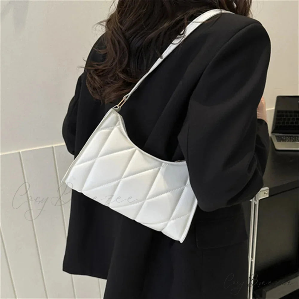 Solid Color PU Leather Underarm Crossbody crossbody-250126