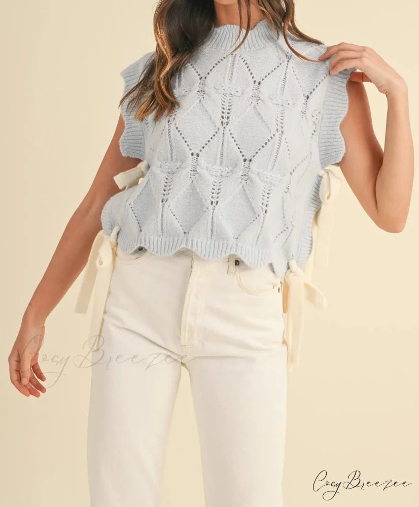 Solid Color Scalloped Trim Warm Sweater swraters-241228