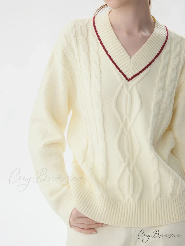Solid Color Twisted Flower Pullover Sweater swraters-241228