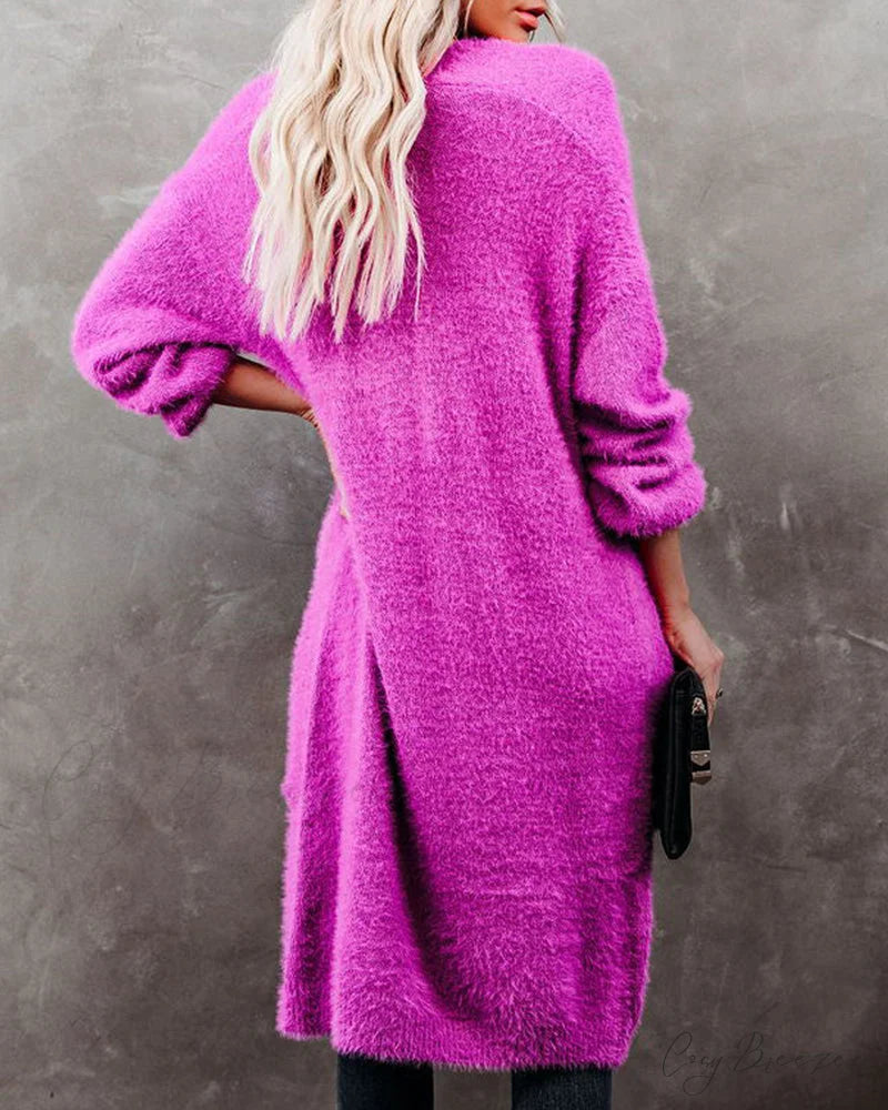 Solid in Long Cardigan Color