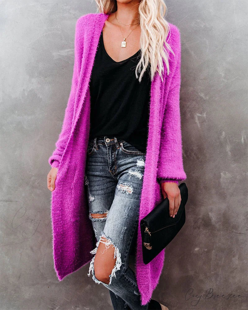 Solid in Long Cardigan Color