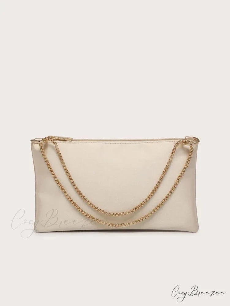 Solid Metal Chain Underarm Evening Wedding Clutch Bag clutchbag-250126