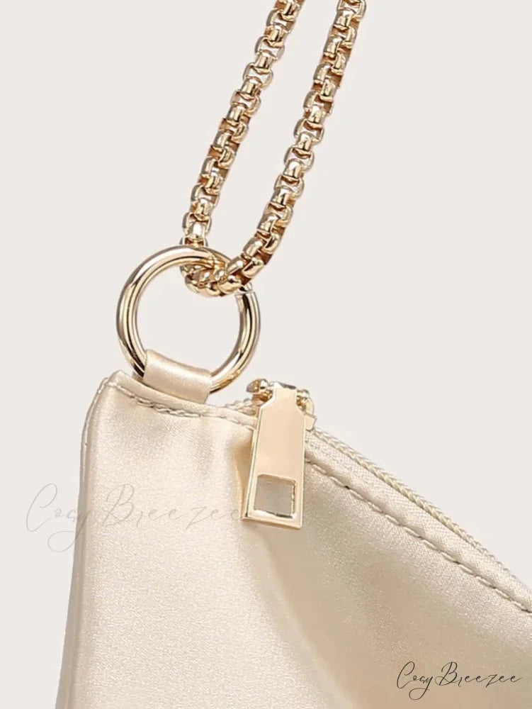Solid Metal Chain Underarm Evening Wedding Clutch Bag clutchbag-250126