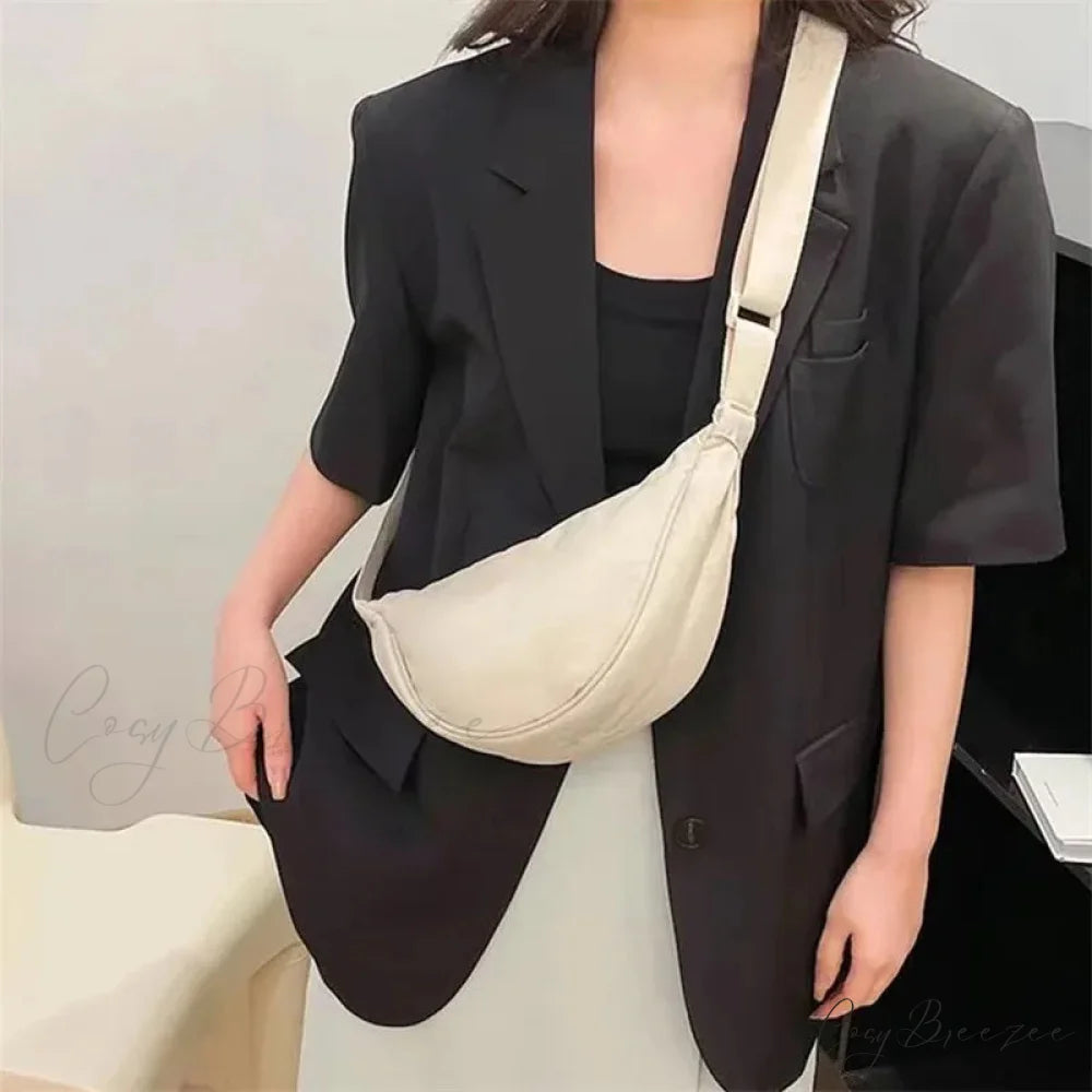 Solid Nylon Travel Crossbody Waist Bag crossbody-250126
