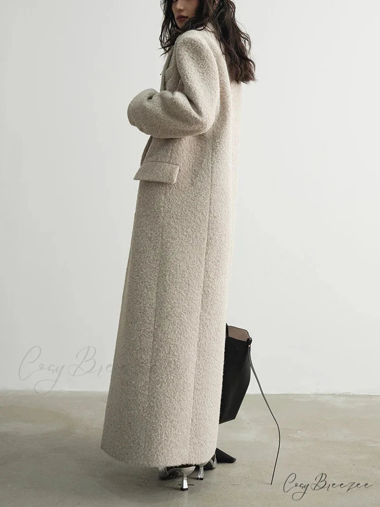 Solid Patchwork Long Sleeve Coat overcoats-241228