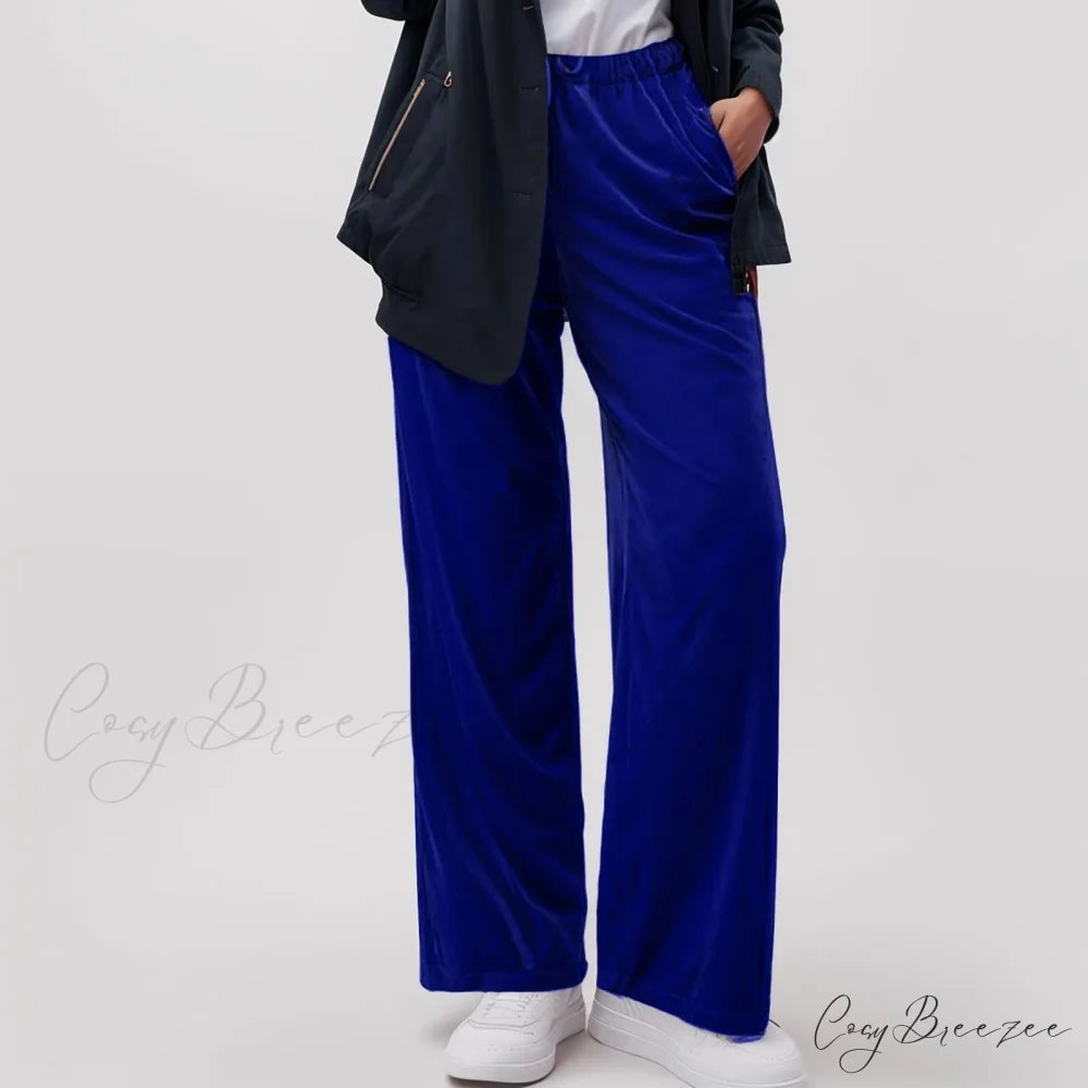 Solid Pocket Stretch Yoga Relaxed Pants Blue / S pants-241228