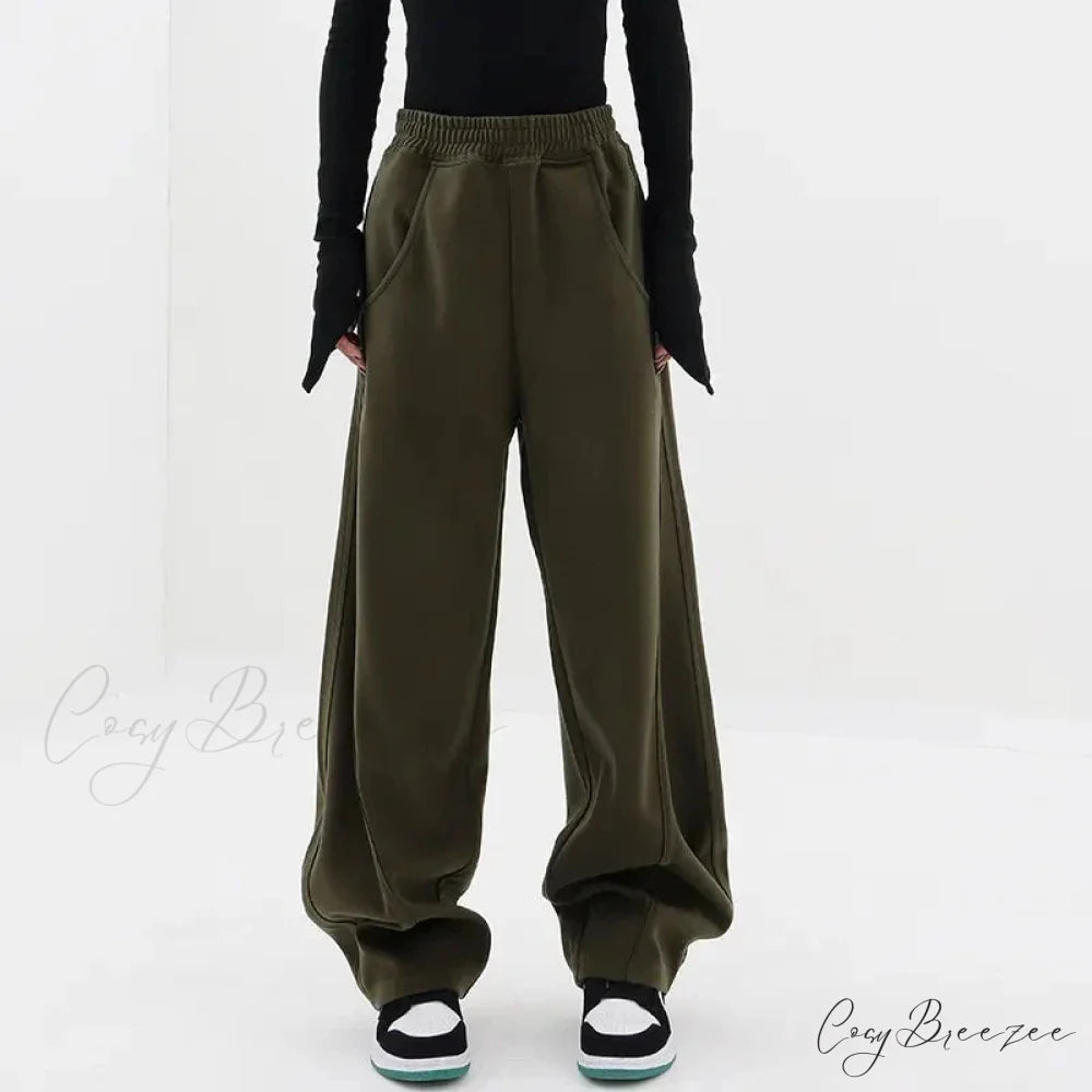 Solid Relaxed Street Dance Pants army green / S pants-241228