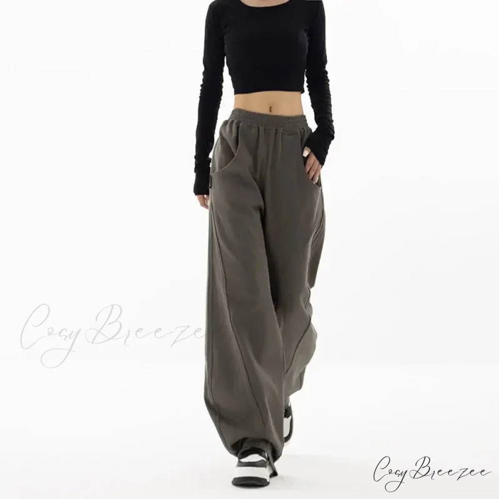 Solid Relaxed Street Dance Pants Dark Grey / S pants-241228