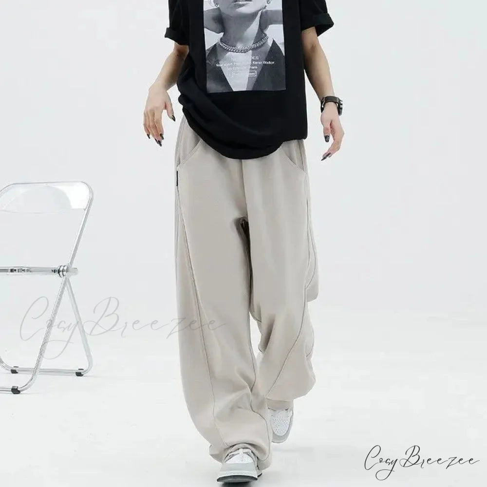 Solid Relaxed Street Dance Pants GRAY / S pants-241228