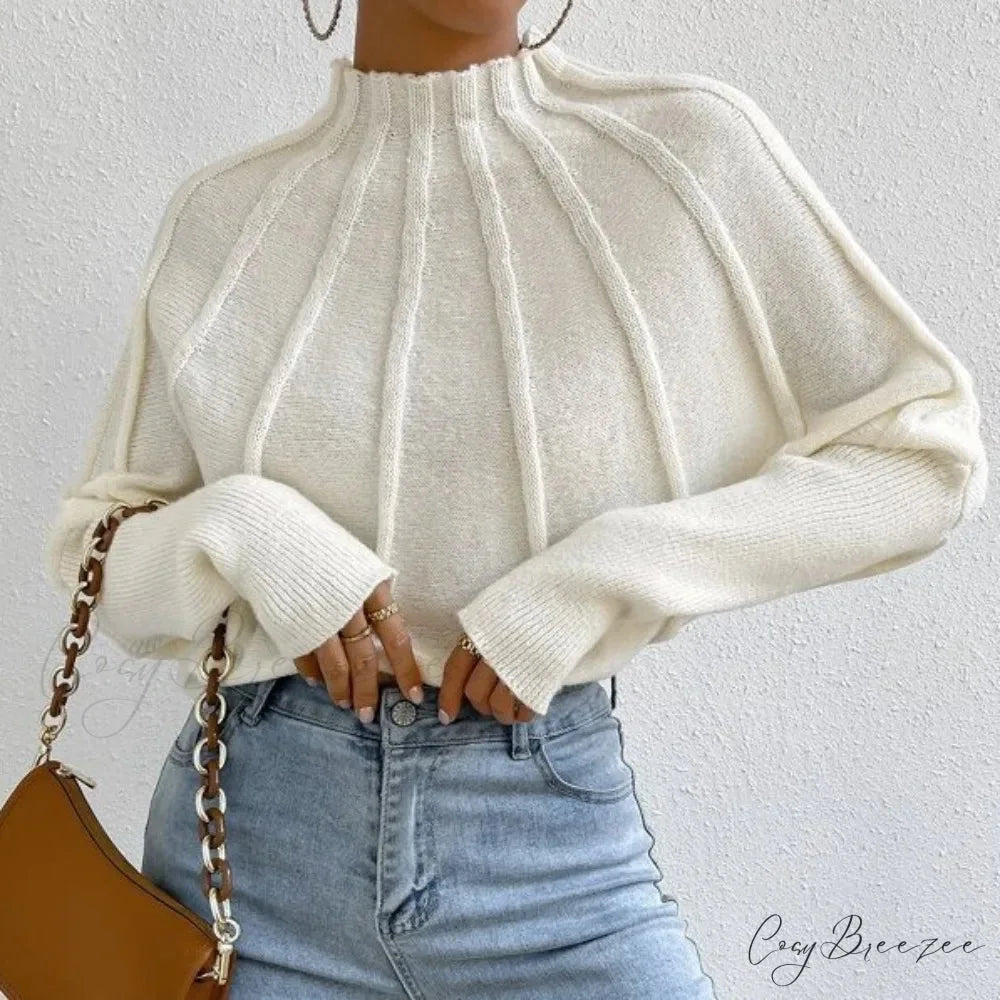 Solid Round Neck Batball Sleeve Loose Sweater swraters-241228