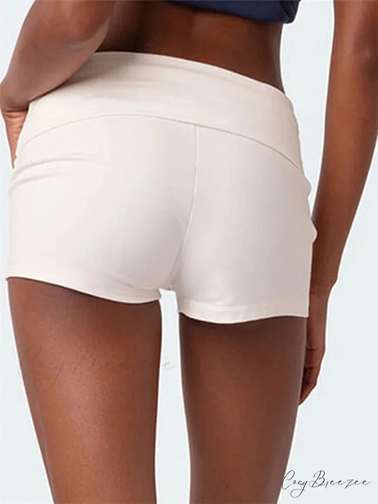 Solid Striped Pajama Sleep Shorts short-250223