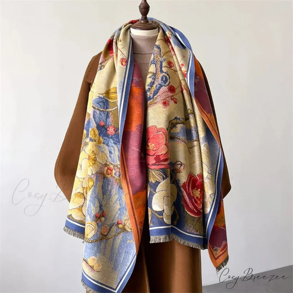 Sophisticated Floral Pashmina Winter Cashmere Scarf Multi Color11 scarf-241228