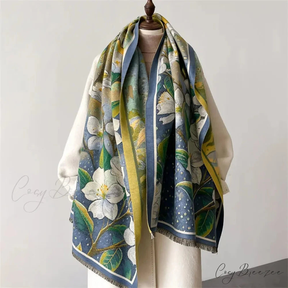 Sophisticated Floral Pashmina Winter Cashmere Scarf Multi Color3 scarf-241228