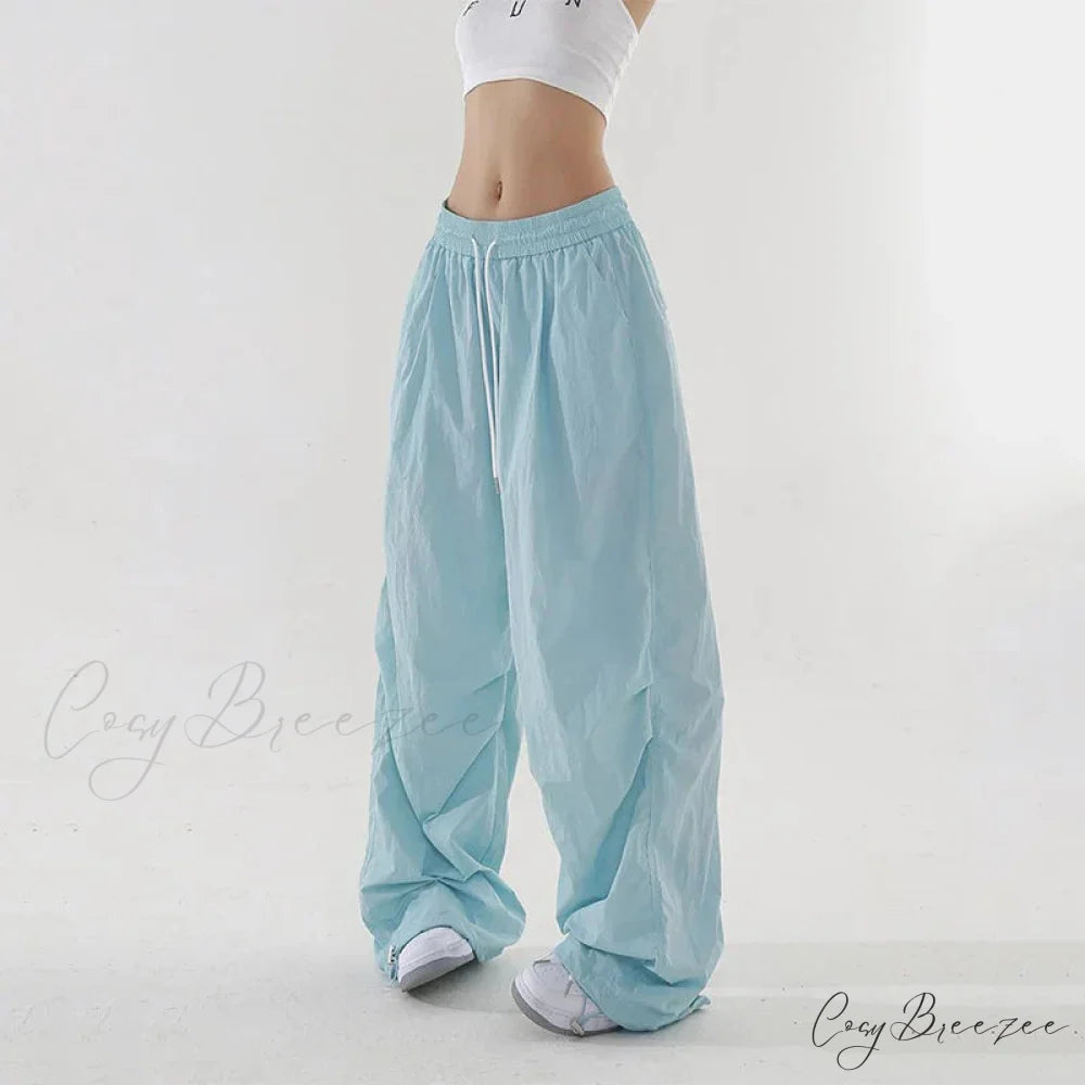Spicy Girl Quick Drying High Waist Pants Blue / S pants-241228